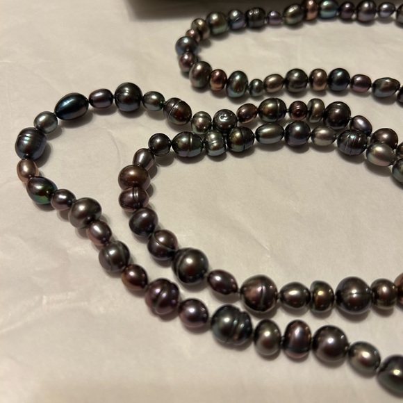 Honora Black Beaded Necklace Elegant Long Strand - Picture 2 of 5
